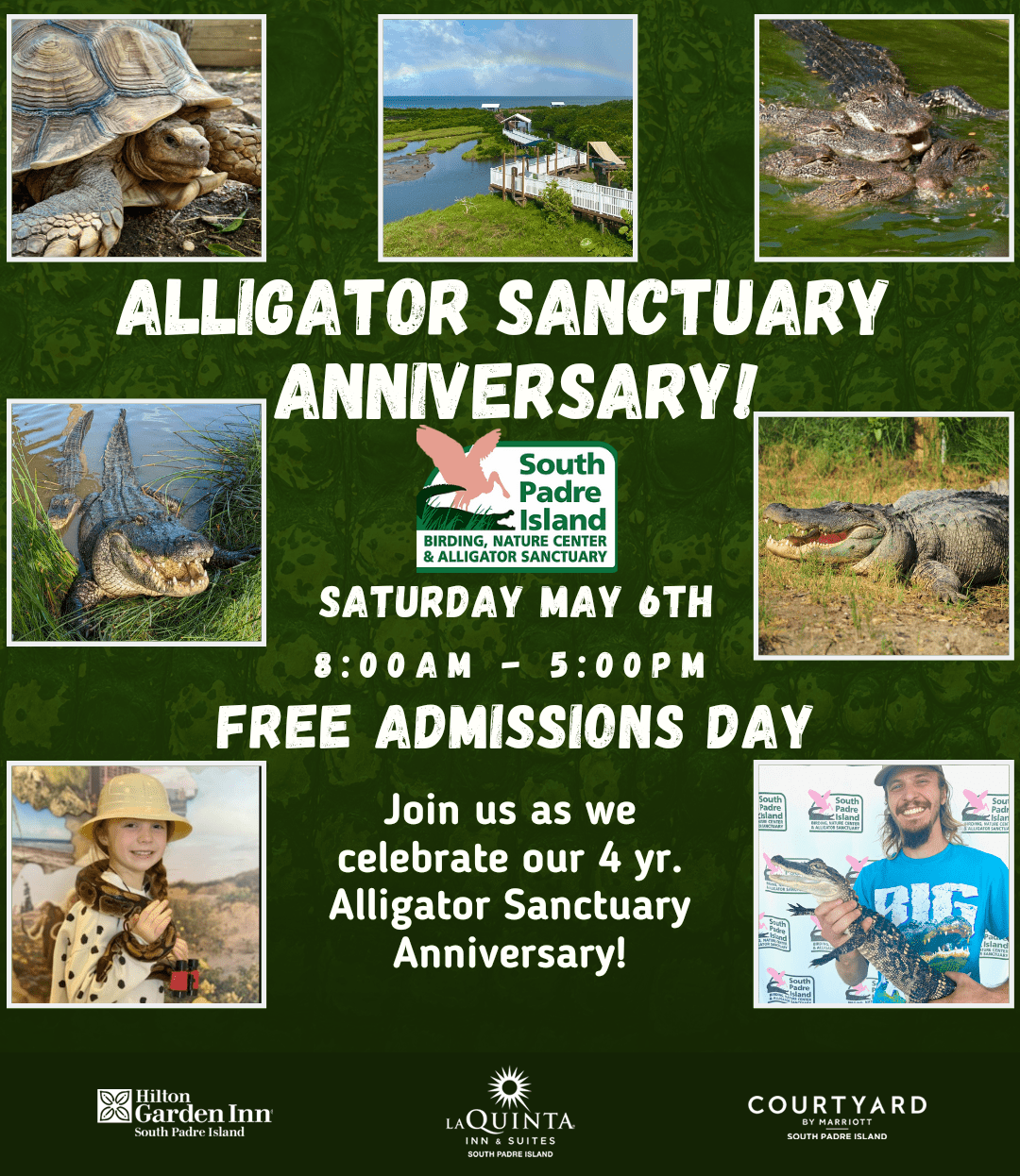 Alligator Sanctuary 4th Anniversary - Enjoy South Padre Island - Beach  Vacations, Hotels and More