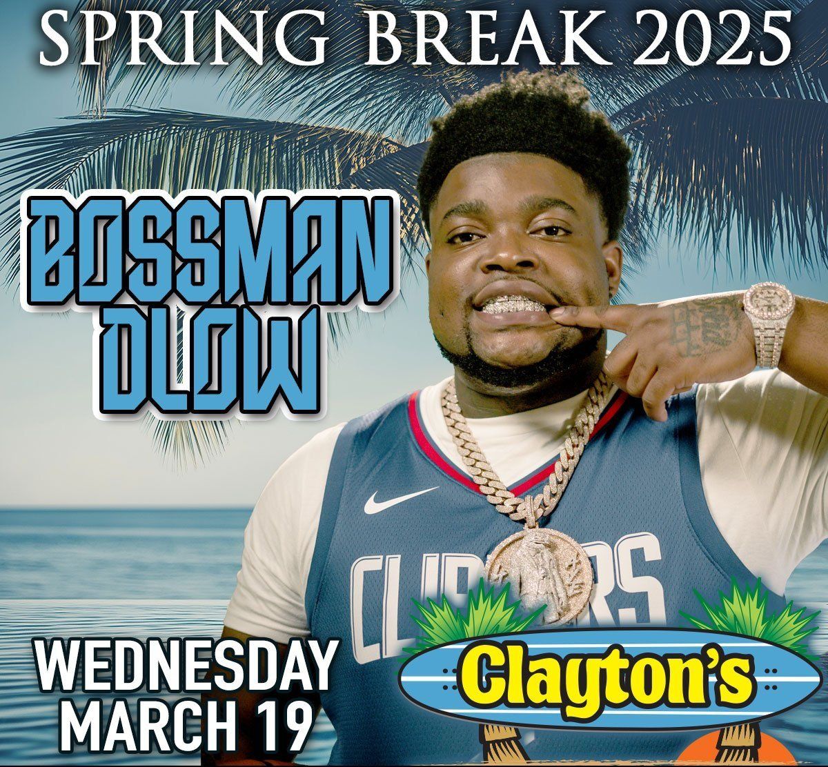 Bossman Dlow Live at Clayton's Beach Bar & Grill​ in South Padre Island