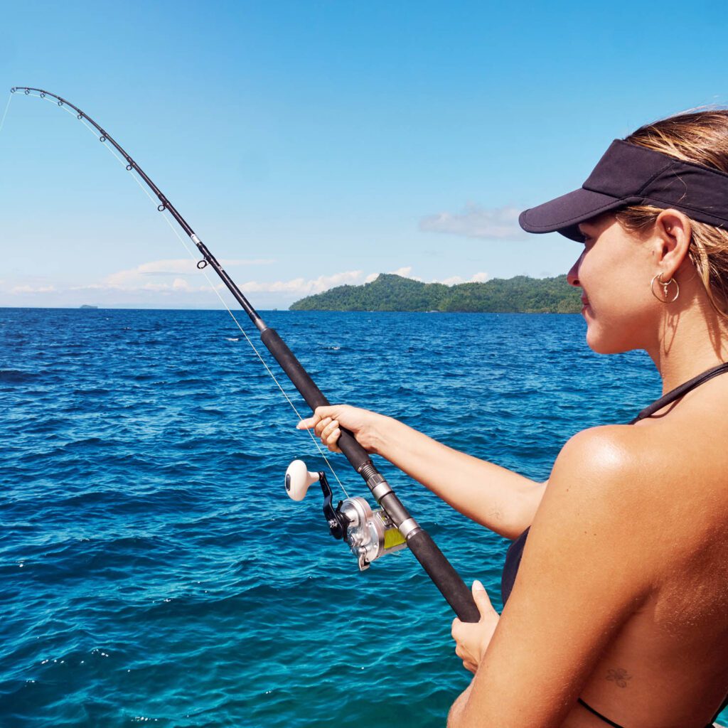 Woman Deep Sea Fishing in South Padre Island